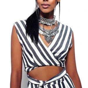 Free People Womens LA Babe Stripe Midi Dress